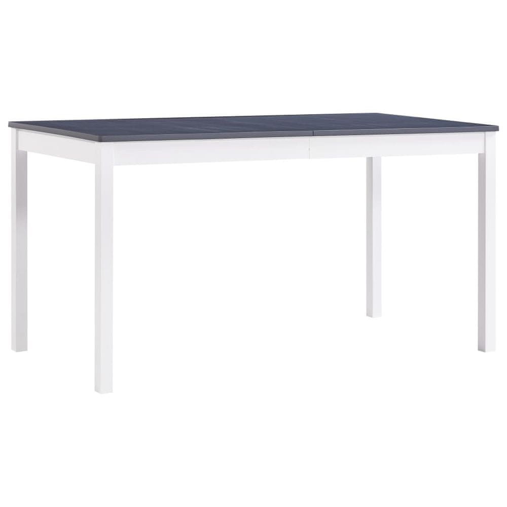 Petromila vidaXL Jedálenský stôl, biely a sivý 140x70x73 cm, borovicové drevo